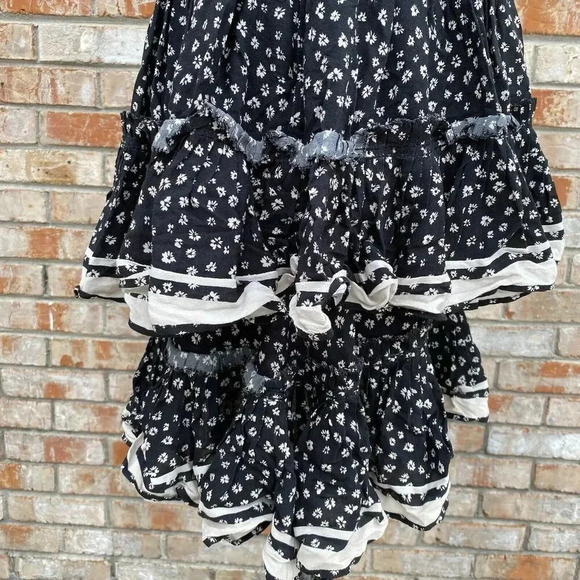 Love Sam Floral One Shoulder Ruffle Tiered Mini Dress Medium Fairygoth Gypsy - Picture 7 of 16
